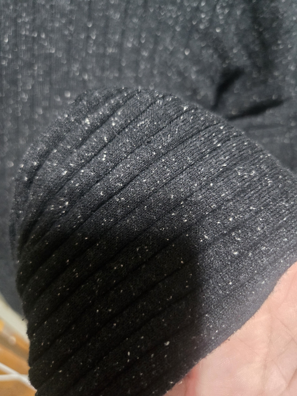 Madewell Dark Grey Ribbed Crewneck Cropped Sweater - Picture 3 of 4